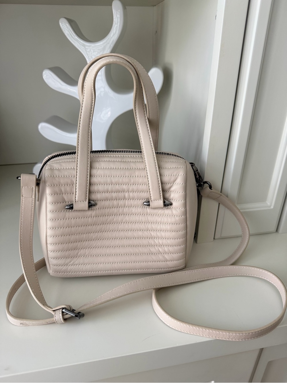 CELINE DION Vibrato Satchel Top Handle Cross Body Leather Purse NEW Retail $400 - Picture 3 of 14